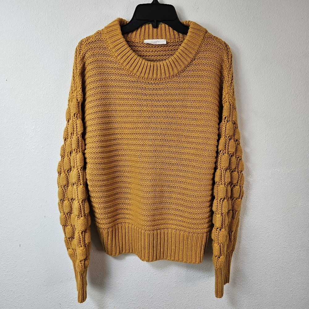 Elodie Chunky Knit Cable Knit Sweater Size Small Mustard Yellow